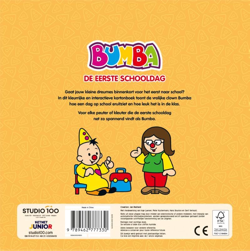 Studio 100 - Bumba Kartonboek met Flapjes - De eerste schooldag