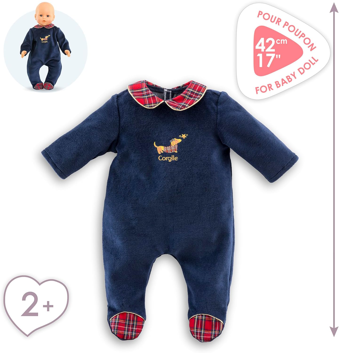 Corolle - Pyjama, Corolle op feestjes, kleding, voor poppen 42 cm, vanaf 2 jaar, 9000160190