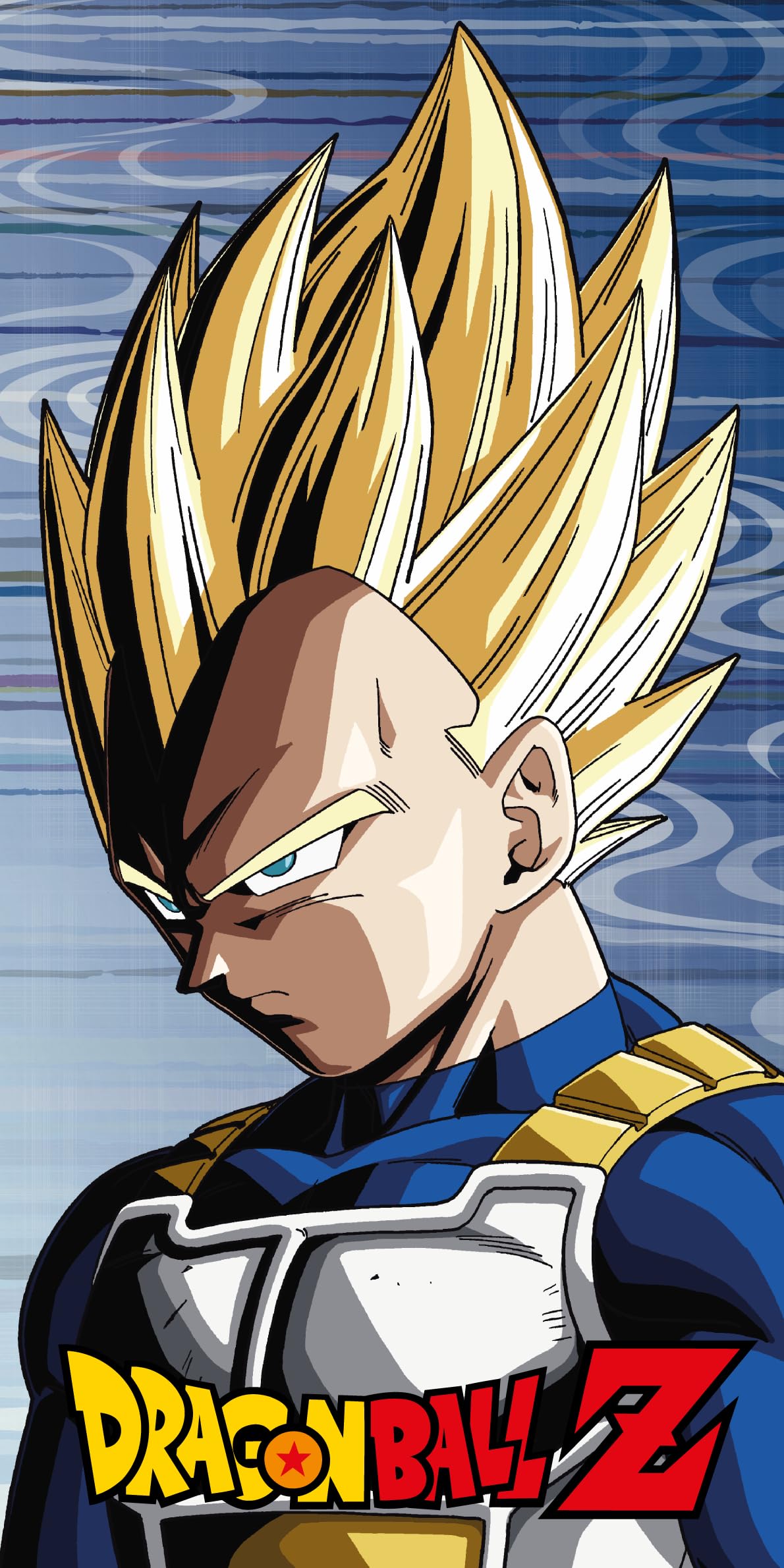 Halantex Dragon Ball Z - Vegeta Super Saiyan - Strandtuch / Badetuch - 100% Baumwolle - Maße 70 x 140 cm, DB-1520T