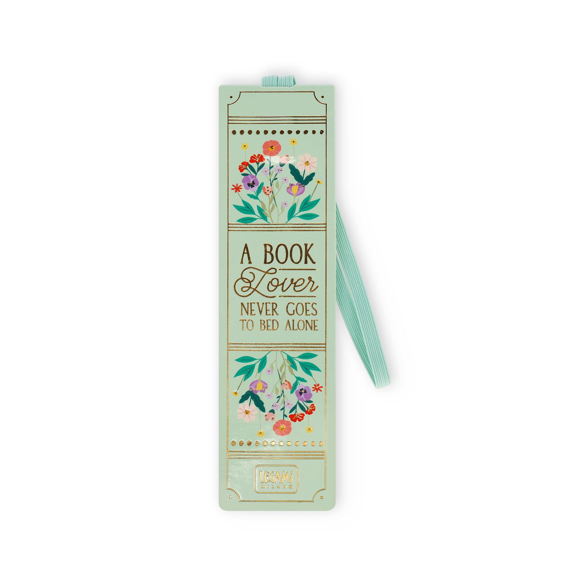 Legami - Bookmark with Elastic Band, FSC Certified Paper, Vintage Book Motif, Holds Sengo and Book Closed, 4.7 x 17.5 cm