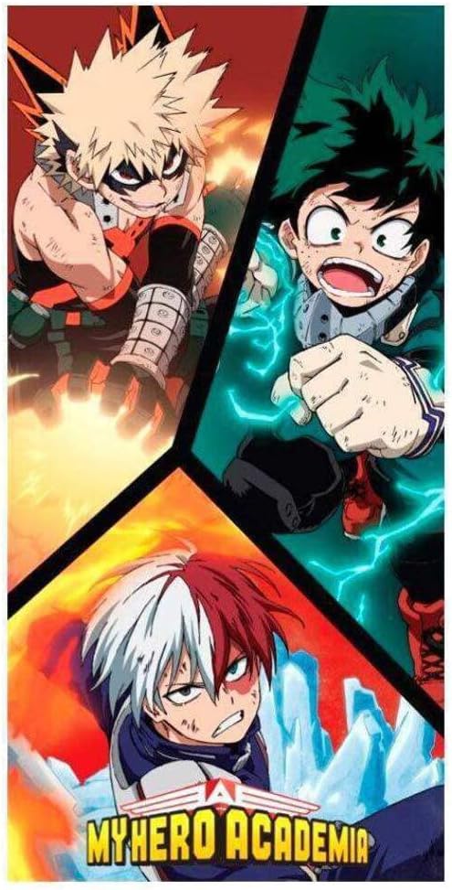 Halantex - MHA-5304T - My Hero Academia 3 Personajes Toalla Playa Baño Original oficial - Multicolour - 70 x 140 cm