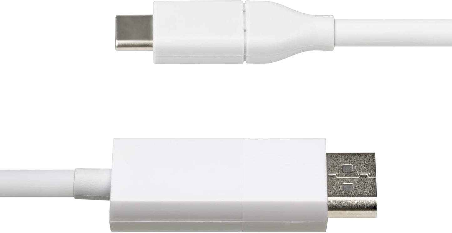 StarTech.com 6ft (2m) USB-C to DisplayPort 1.2 Cable, Bidirectional, 4K 60Hz, White Video Adapter Cord for Apple MacBook Pro, Air M1 M2 M3 M4, Mac Mini, Studio, Thunderbolt Compatible