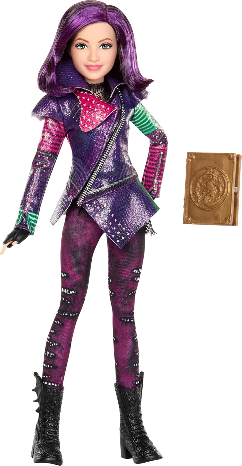 Mattel Descendants Mal Isle of the Lost Tenth Anniversary Fashion Doll with Removable Outfit, Accessory & Bendable Joints, Inspired by the Movies, JFG74, 11 in