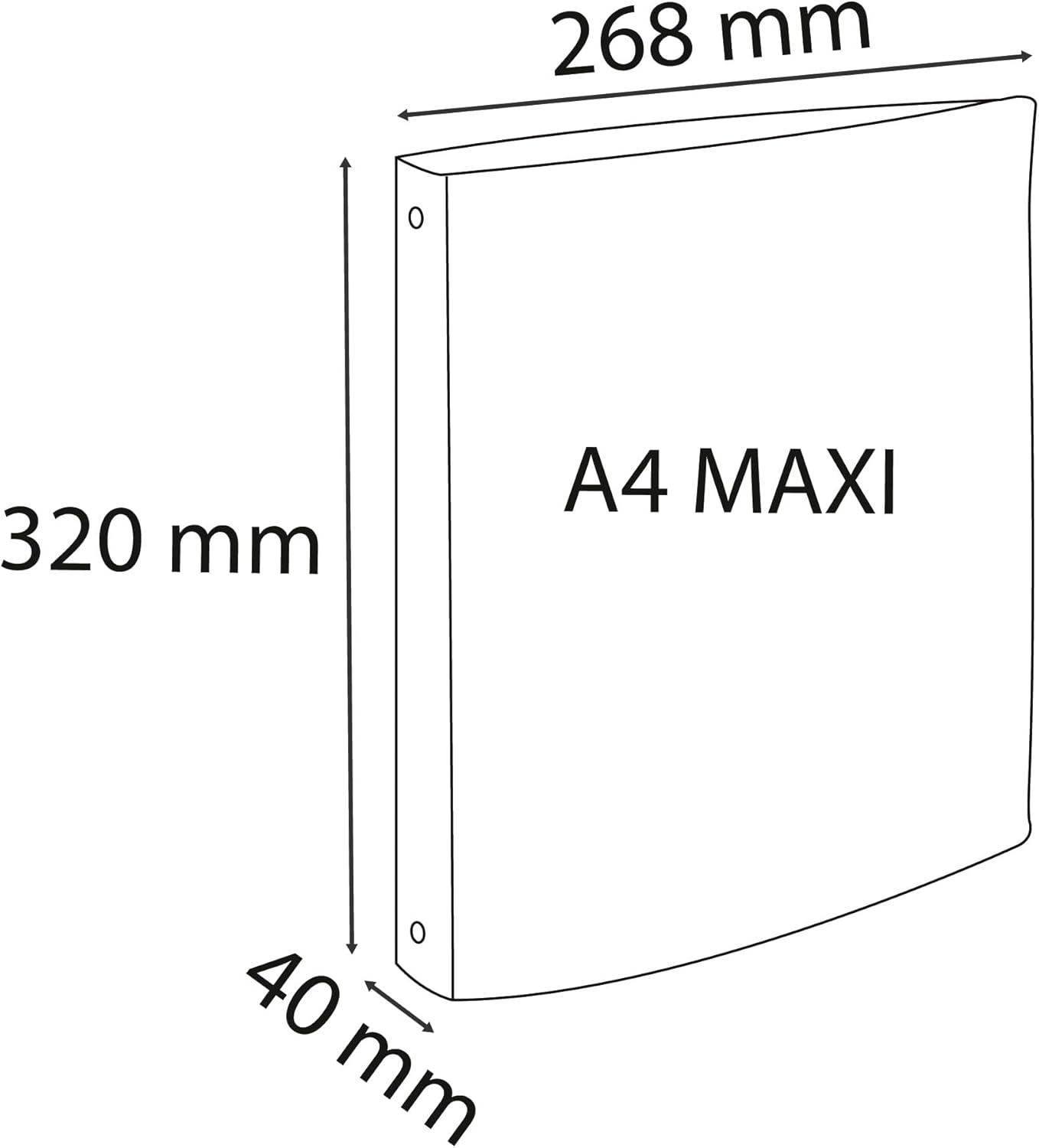 Exacompta - Ref 54470E - Pack of 4 Skandi semi-Rigid Binders - Recycled PP - 2 Round Rings - 40mm Spine - External Size: 32x27cm - Format to File A4 Maxi - 4 Assorted Colours
