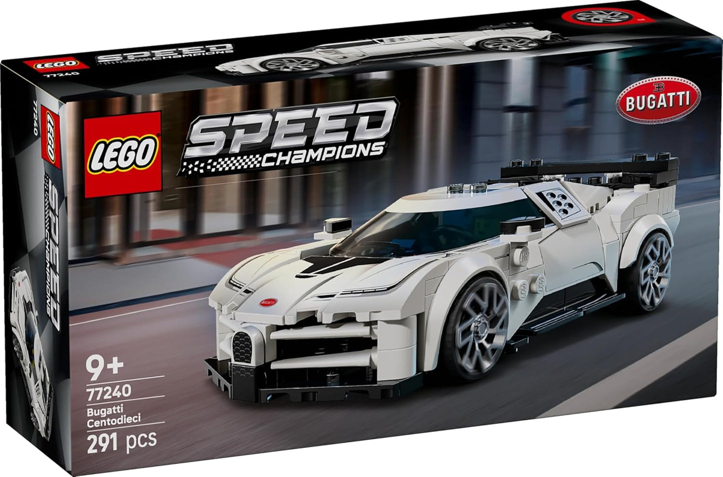 LEGO Speed Champions Bugatti Centodieci Hyper Sports Car Toy - Car Model Kit with a Driver Minifigure - Birthday Gift for 9+ Year Old Boys - 77240