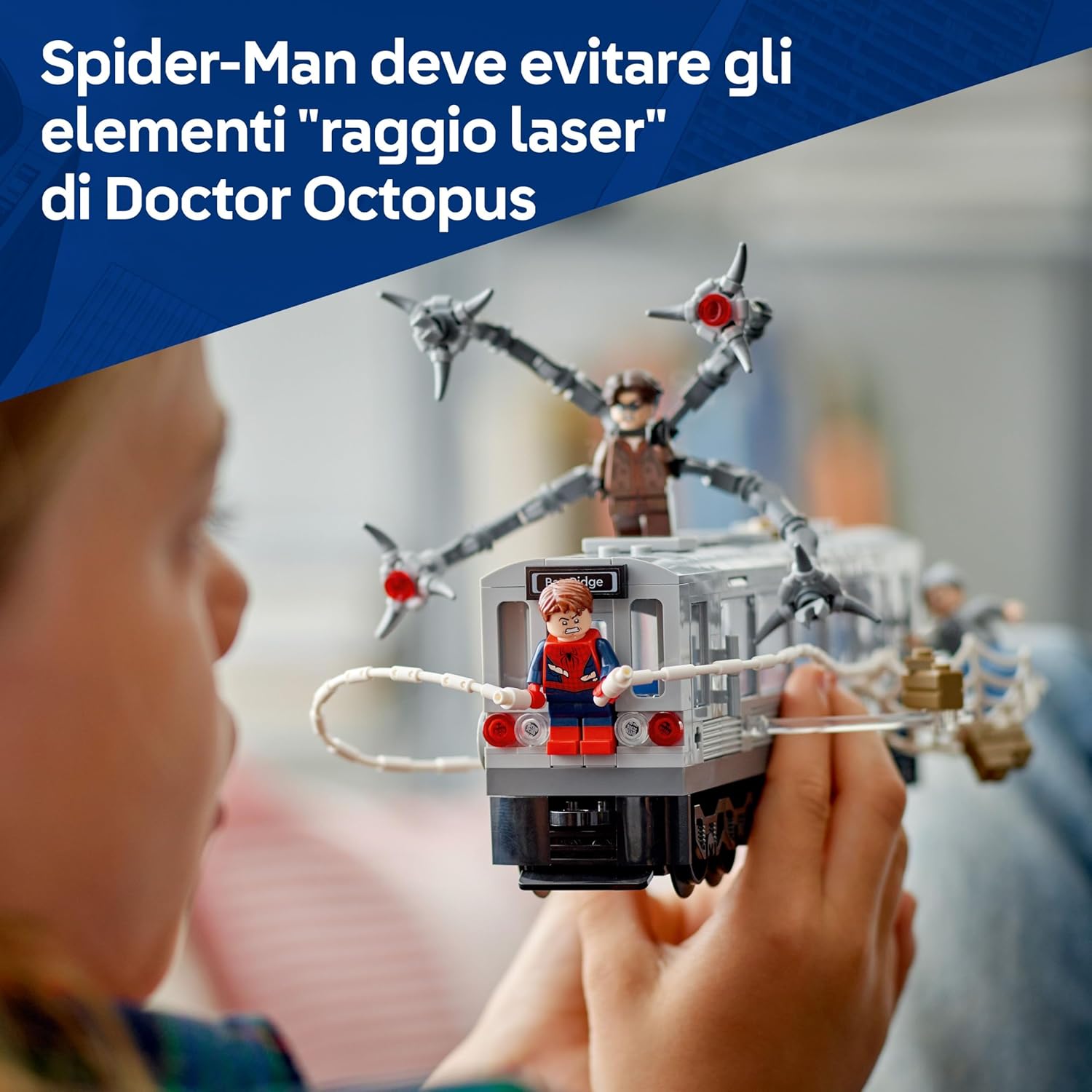 LEGO ǀ Marvel Spider-Man Contro Doc Ock: Duello sul Treno - Giocattolo da Esposizione con 4 Minifigure - Regalo da Collezione Da Supereroi per Bambini da 9 Anni in su Fan del Film - 76321