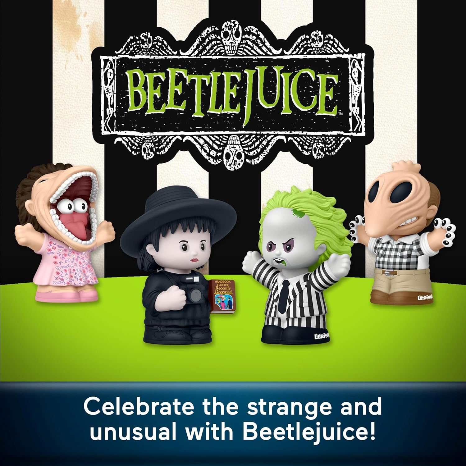 Little People Collector Beetlejuice Special Edition Set for Movie Fans, 4 Character Figures in a Display Package, JFD68