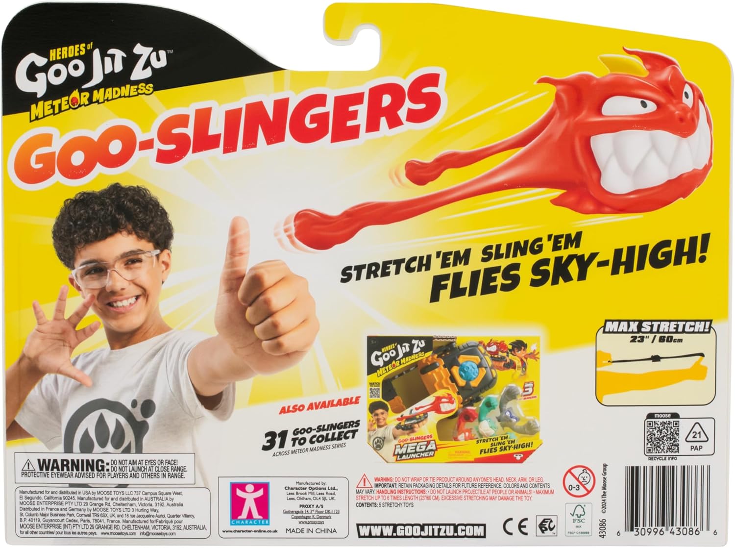Heroes of Goo Jit Zu Meteor Madness GOO-Slingers, dehne und katapultiere Deine Figuren in die Schlacht für blitzschnelle Blast-Action, 5er-Packung, sammle GOO-Slingers Hyper Blast &