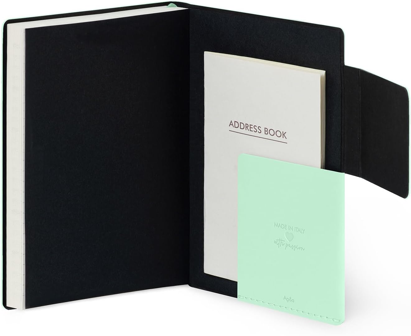 Legami - 2026 Small Daily Diary, Pastel Mint, 12 Months, Elastic Closure, Diary from January 2026 to December 2026, in FSC Certified Paper, 9.5 x 13.5 cm