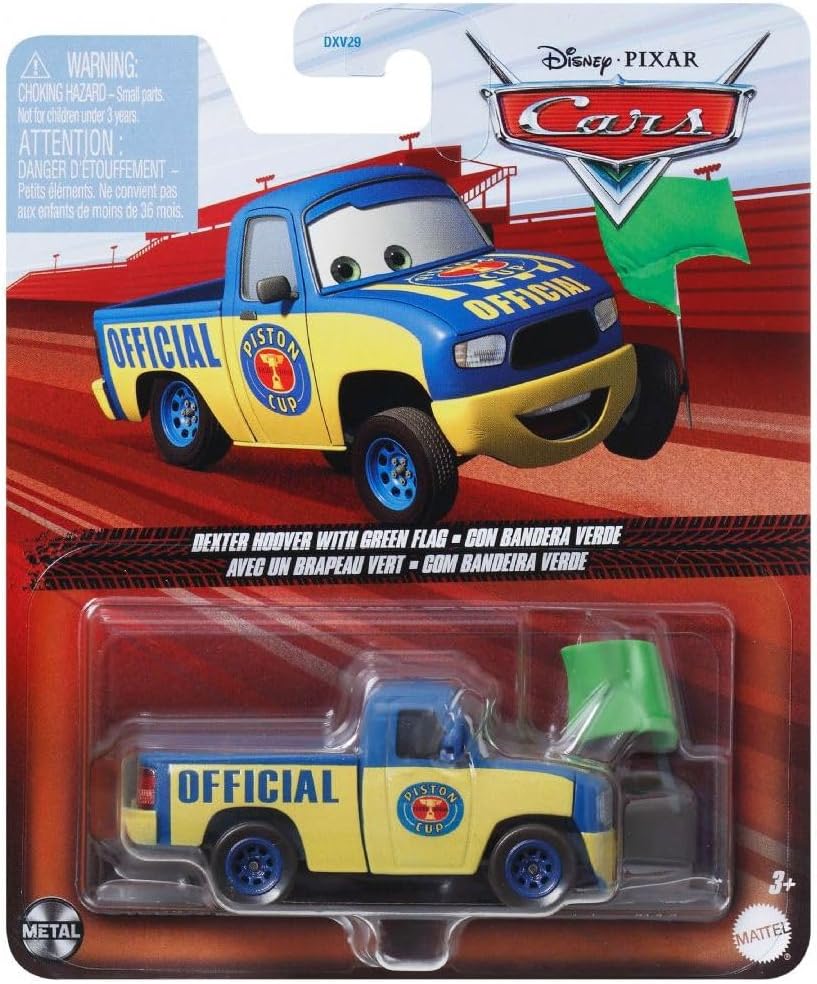 Cars Disney Pixar Metal Car 1:55 Dexter with Green Flag