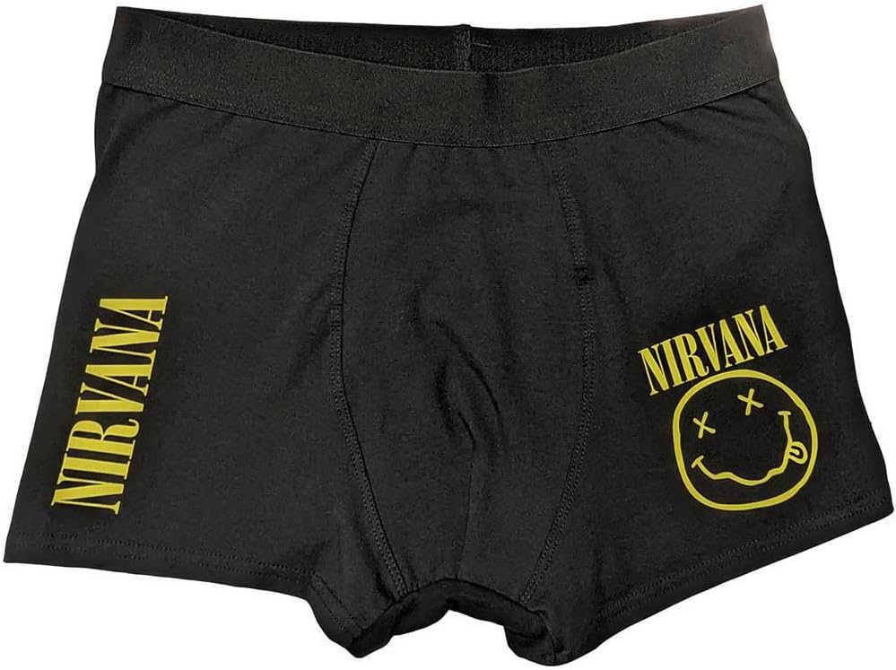 Rock Off Nirvana 'Yellow Smile' (Black) Unisex Boxer Shorts