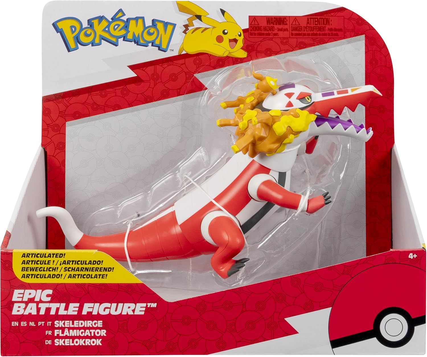 Pokémon Skeledirge Epic Battle Figure - 12-Inch Articulated Epic Battle Figure with Display Stand