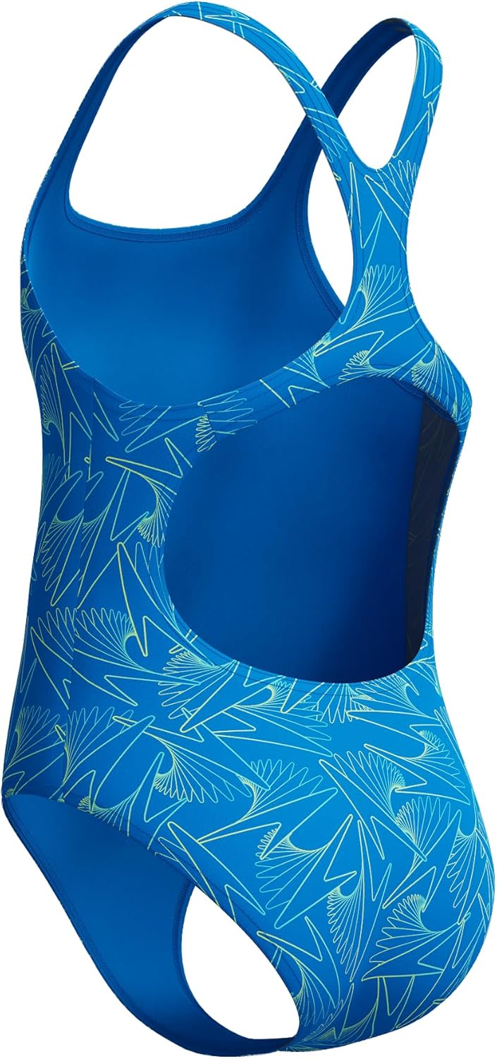 Speedo Girls HyperBoom Allover Medalist Swimsuit Swimming Costume Blue