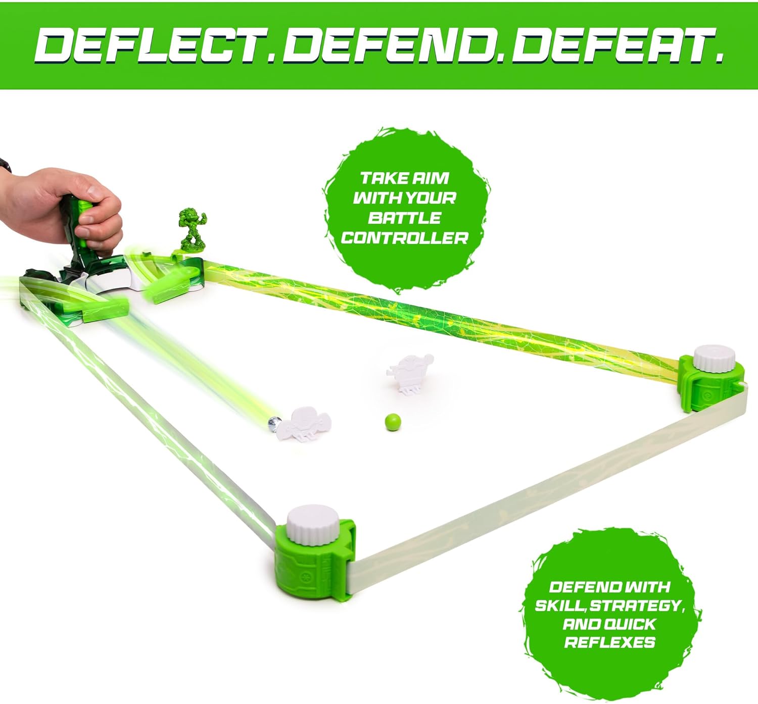 Doteki Battle Set Organika, Multiplayer Action Game for Kids with High-Speed Battle Controller, 4 Elemental Factions, Collectable Champions, Health Key, Custom Arena, Ages 8+