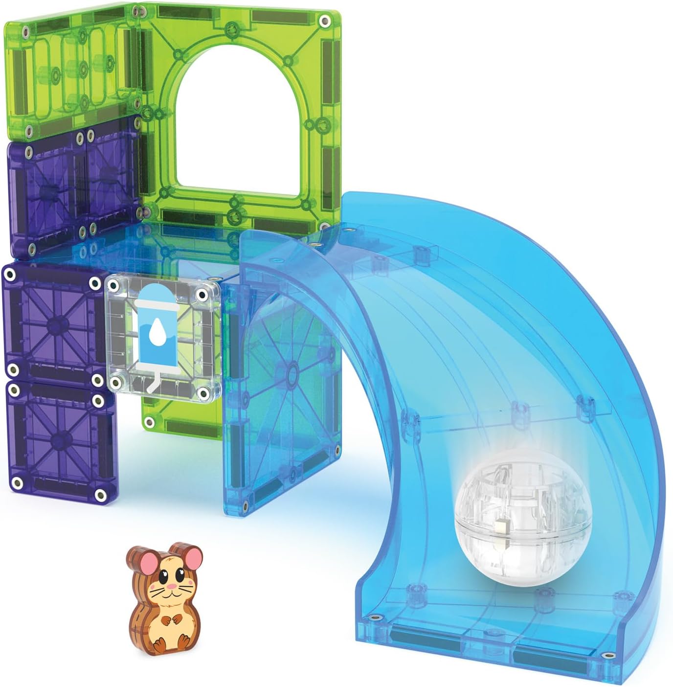 MAGNA-TILES® Hamster Ball 13-Piece Magnetic Construction Set, The Original Magnetic Building Brand