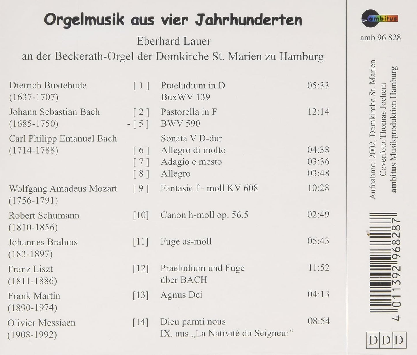 Orgelmusik aus 4 Jahrhunderten
