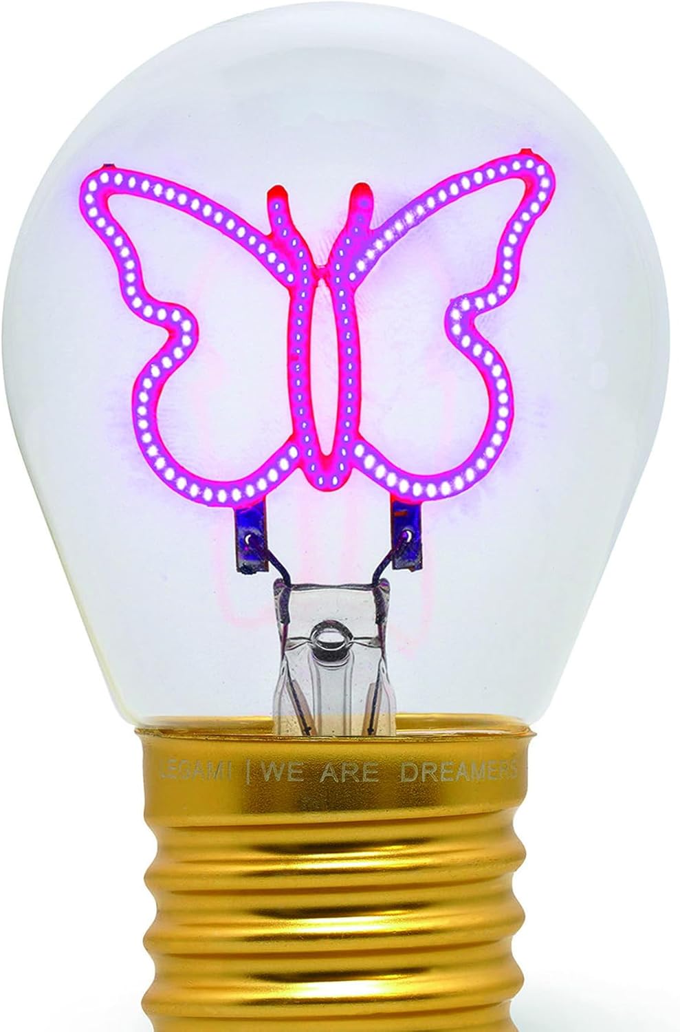 Legami - Table Lamp, Rechargeable with USB Cable, Wireless, Bulb Fiction, Butterfly Theme, 6.8 x 10.5 cm