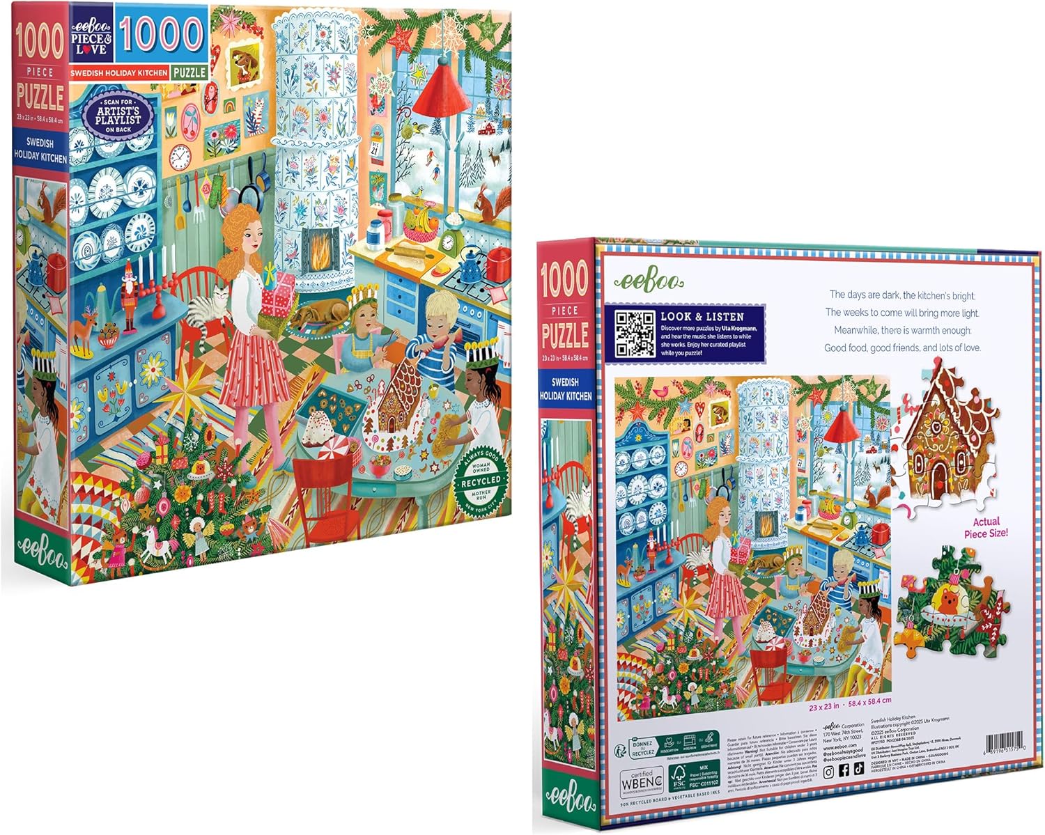 Eeboo - Puzzle 1000 Pcs - Swedish Holiday Kitchen (Epzt750)