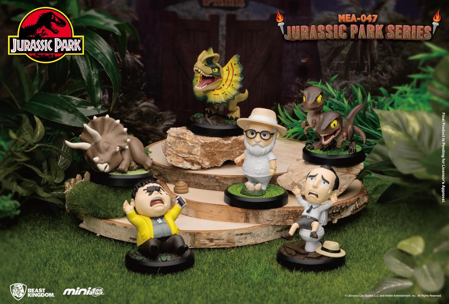Beast Kingdom Jurassic Park Series MEA-047 Lot de 6 mini figurines Egg Attack