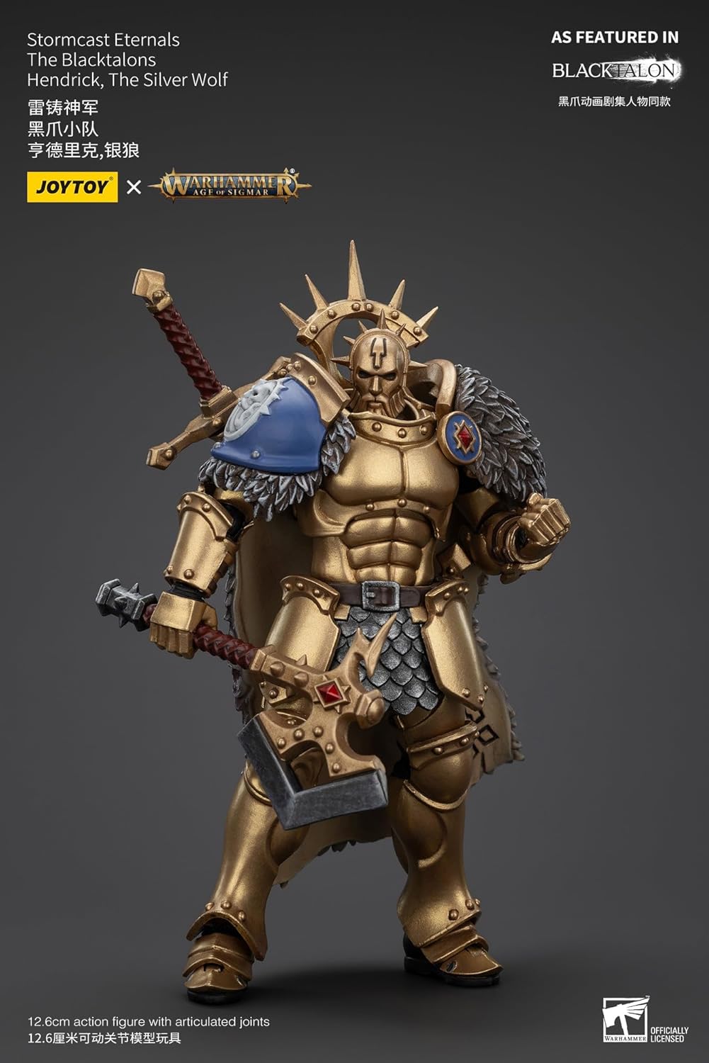 Warhammer Age of Sigmar Stormcast Eternals The Blacktalons Hendrick The Silver Wolf 1:18 Scale Action Figure