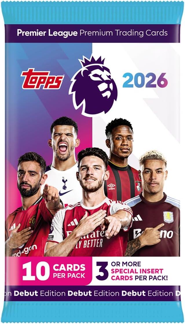 Topps Premier League 2026 - Debut Edition - Mega Multipack - contains 40 cards plus 3 random Classic LE cards.