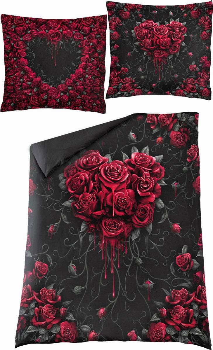 Spiral - Bleeding Heart - Single Duvet Cover + Uk And Eu Pillow Case - L