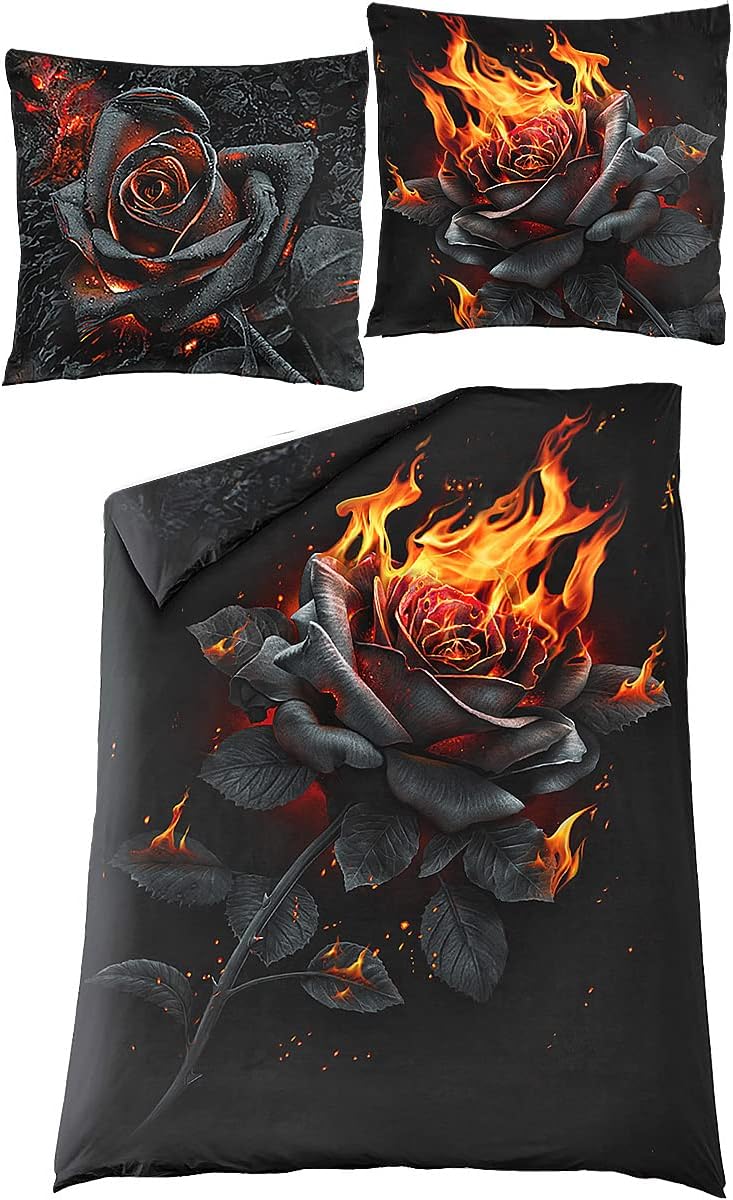 Spiral - Burnt Rose - Single Duvet Cover + UK And EU Pillow case - L