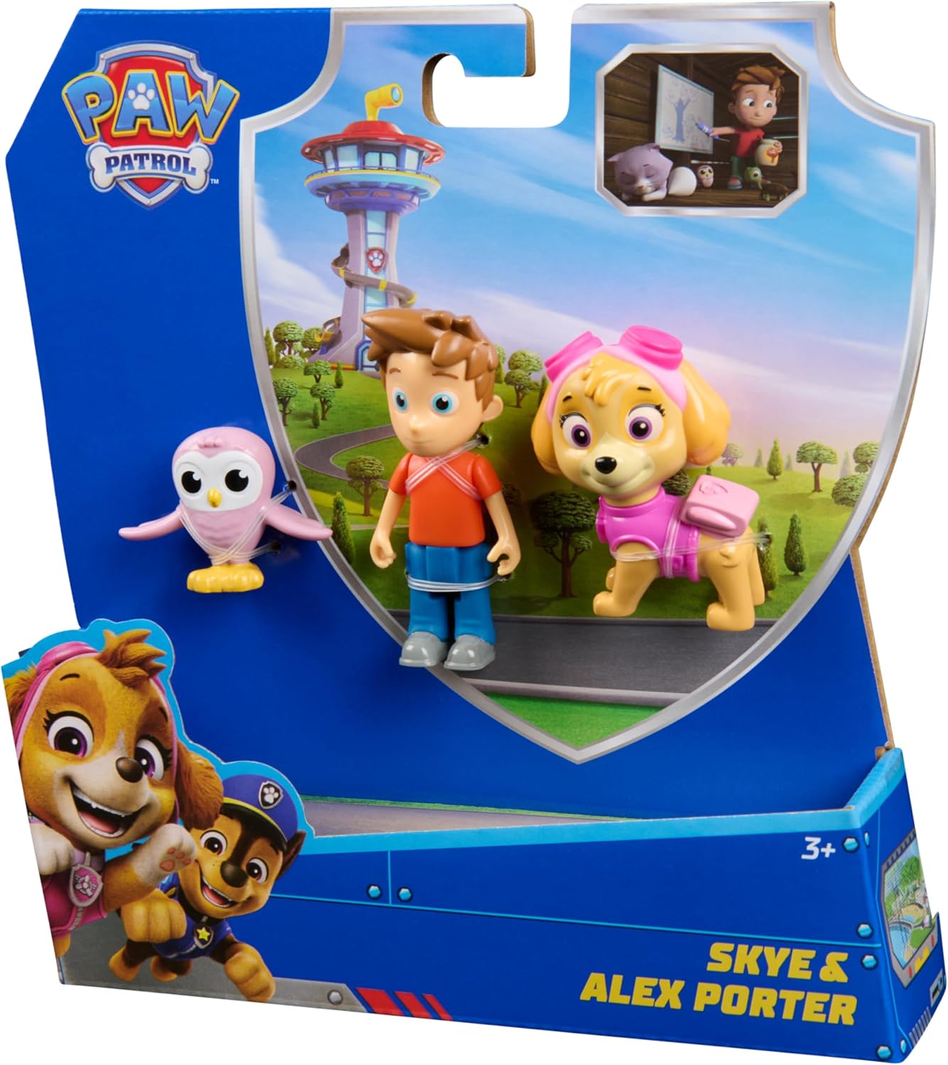 PAW Patrol Skye & Alex Porter Figure Pack with Lil Hootie Toy Figure, Kids Toys for Boys and Girls Ages 3 and Up