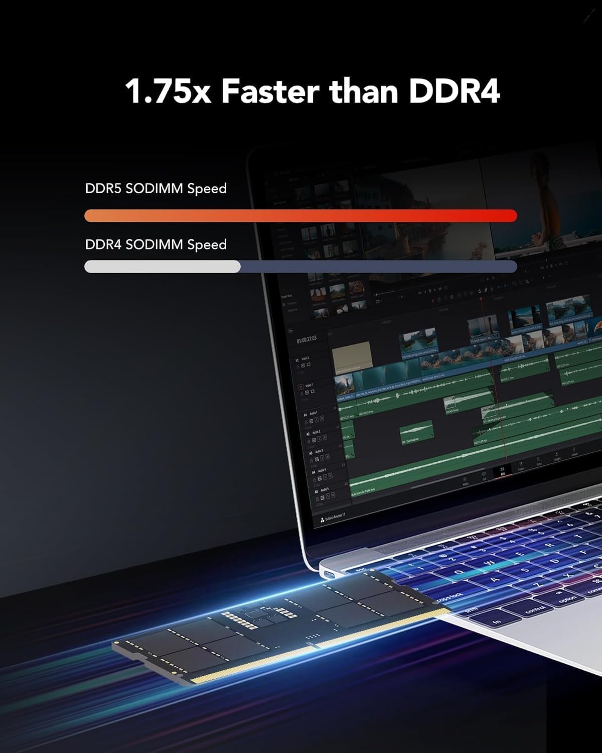 Barrette+m%C3%A9moire+8GB+SODIMM+DDR5+Lexar+5600Mhz+%28Black%29