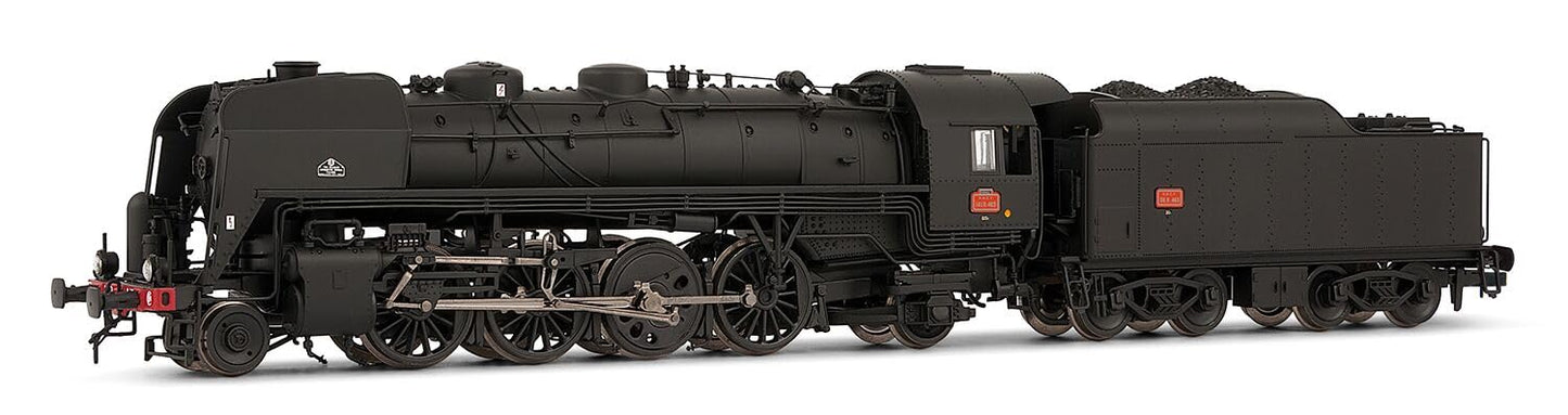 Arnold HN2544 SNCF, 141R 463 mit Speichenrädern und genietetem Kohletender, schwarz, Ep. III Modelleisenbahnlok – Dampf