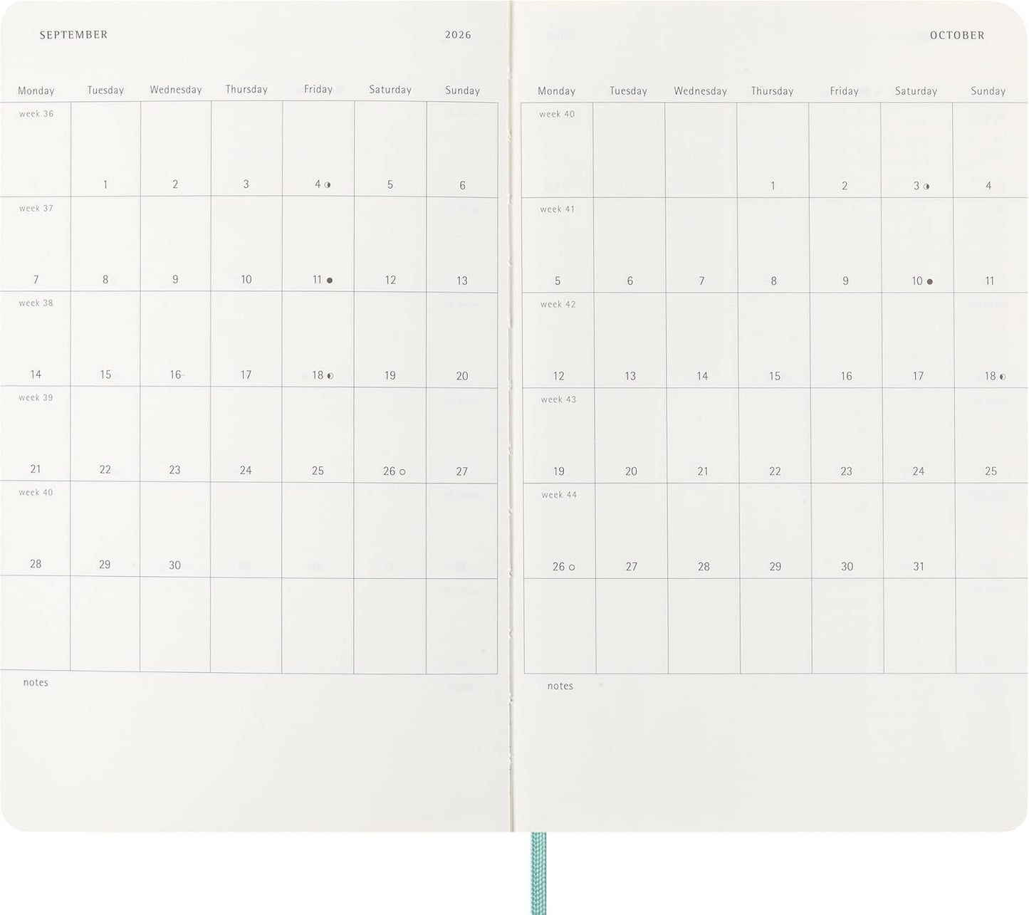 Moleskine Weekly Planner 2026 Precious and Ethical, 12-Month Weekly Agenda With Space For Notes, Vegan Soft Cover Python Effect, Sage Green Color, Size 13x21 cm