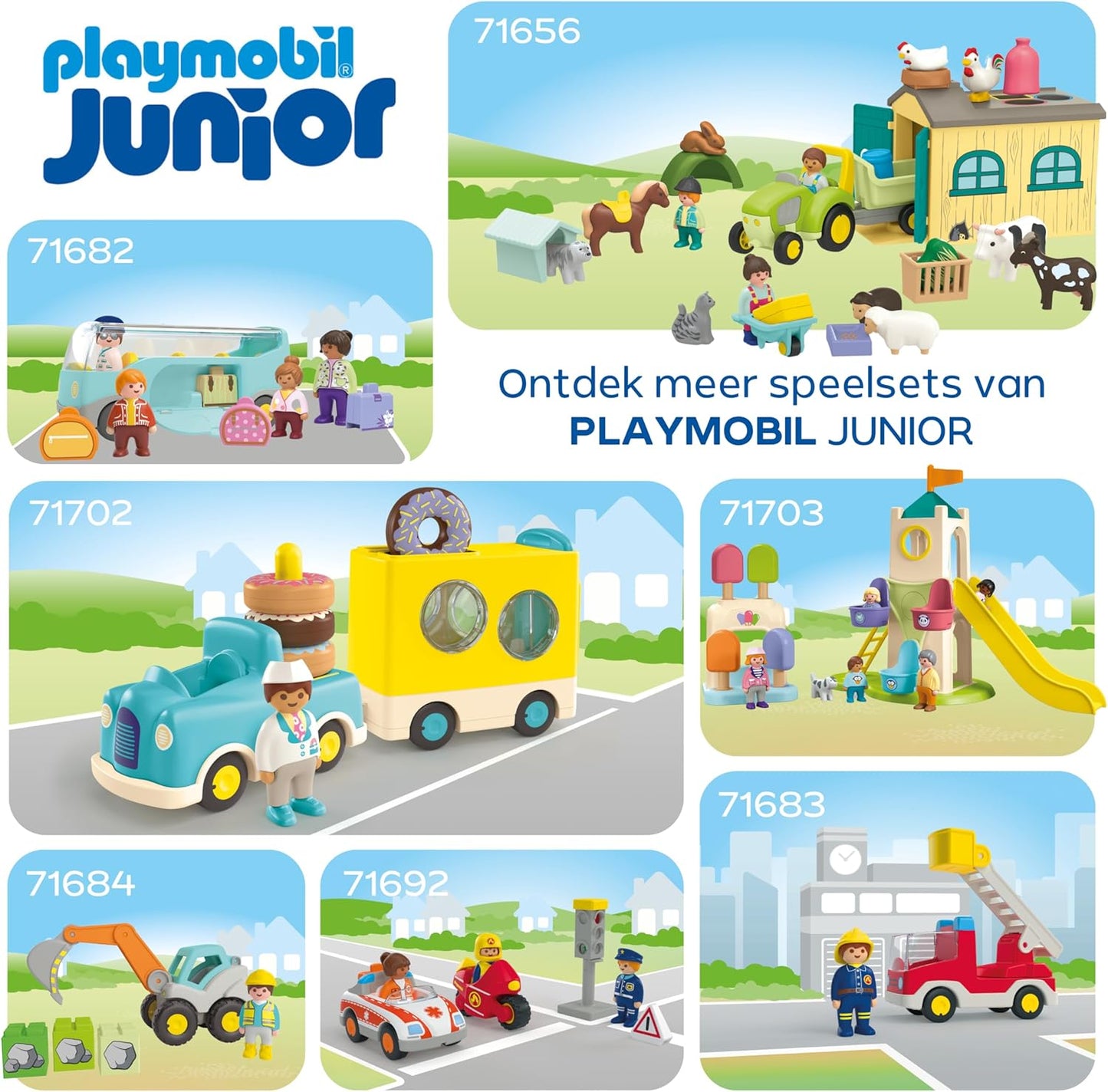 Playmobil | JUNIOR | Tractor with fun planter | Toy from 1 year | Gift for toddlers | Promotes learning about vegetables and colors | Sustainable toy with outdoor function & accessories | 71773
