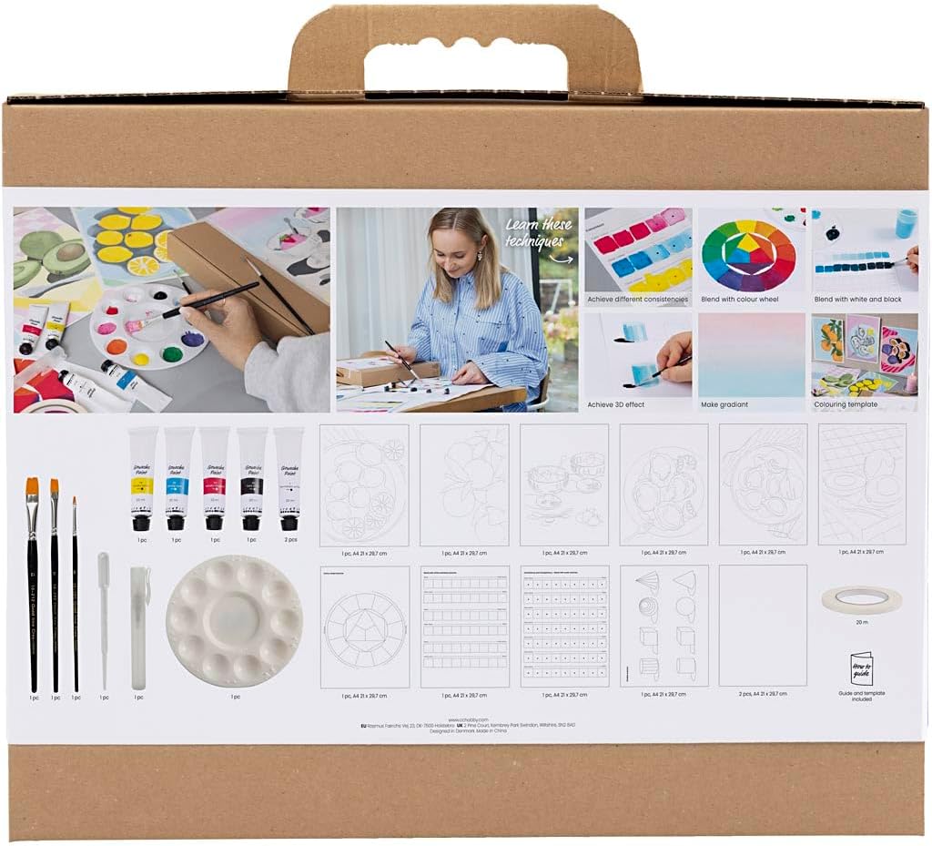 Starter Craft Kit Gouache, Paintings, assorted colours, 1 pack