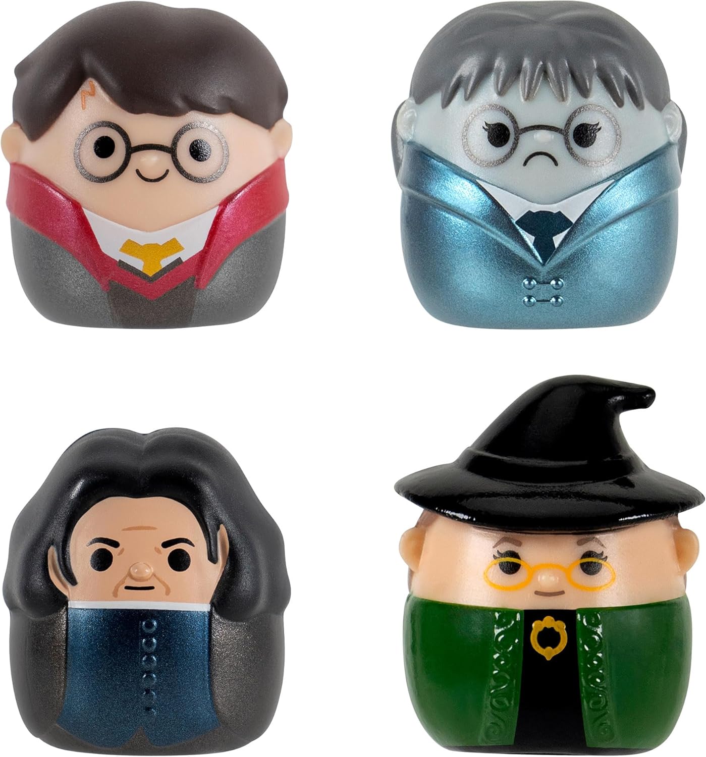 Squish-a-longs “Harry Potter” Hogwarts Castle Playset - Severus Snape, Harry Potter, Minerva McGonagall, and Moaning Myrtle, Accessories and play and display Hogwarts Castle