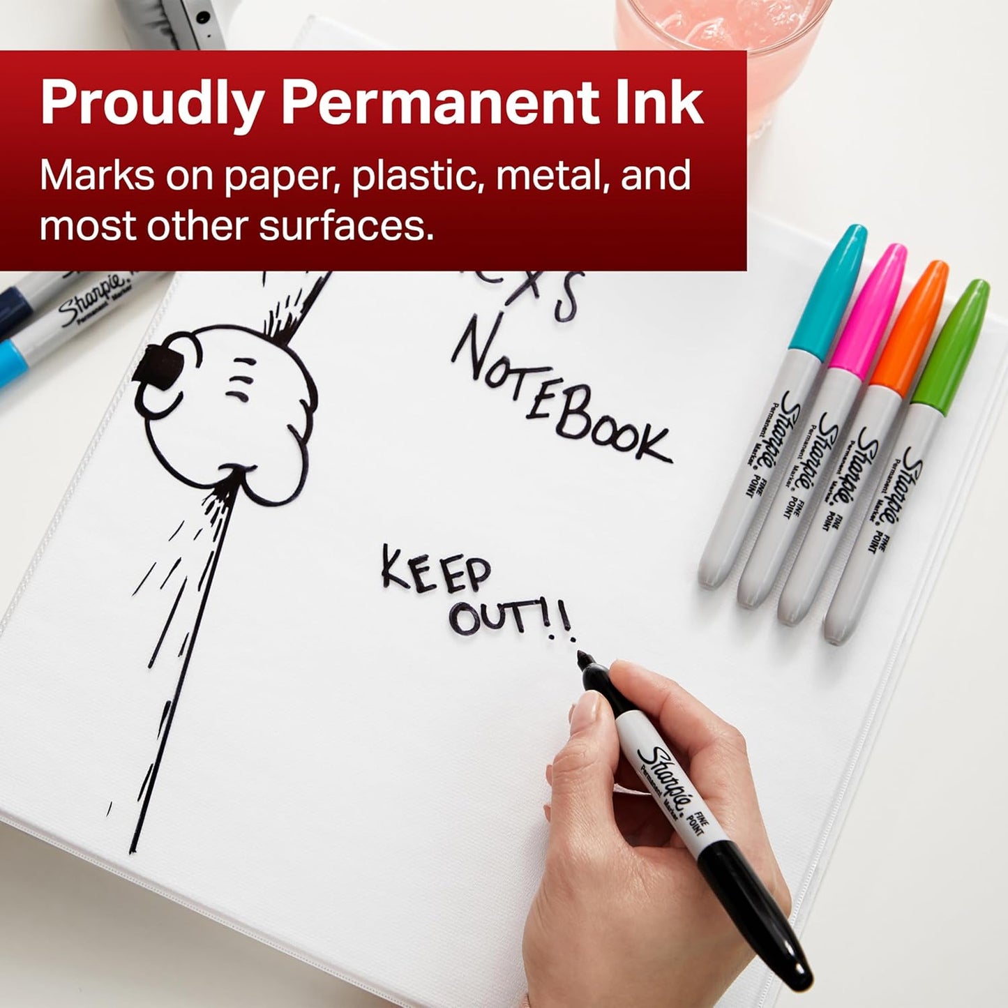 Sharpie Permanent Markers | Fine Point for Bold Details | Red Ink | 12 Marker Pens