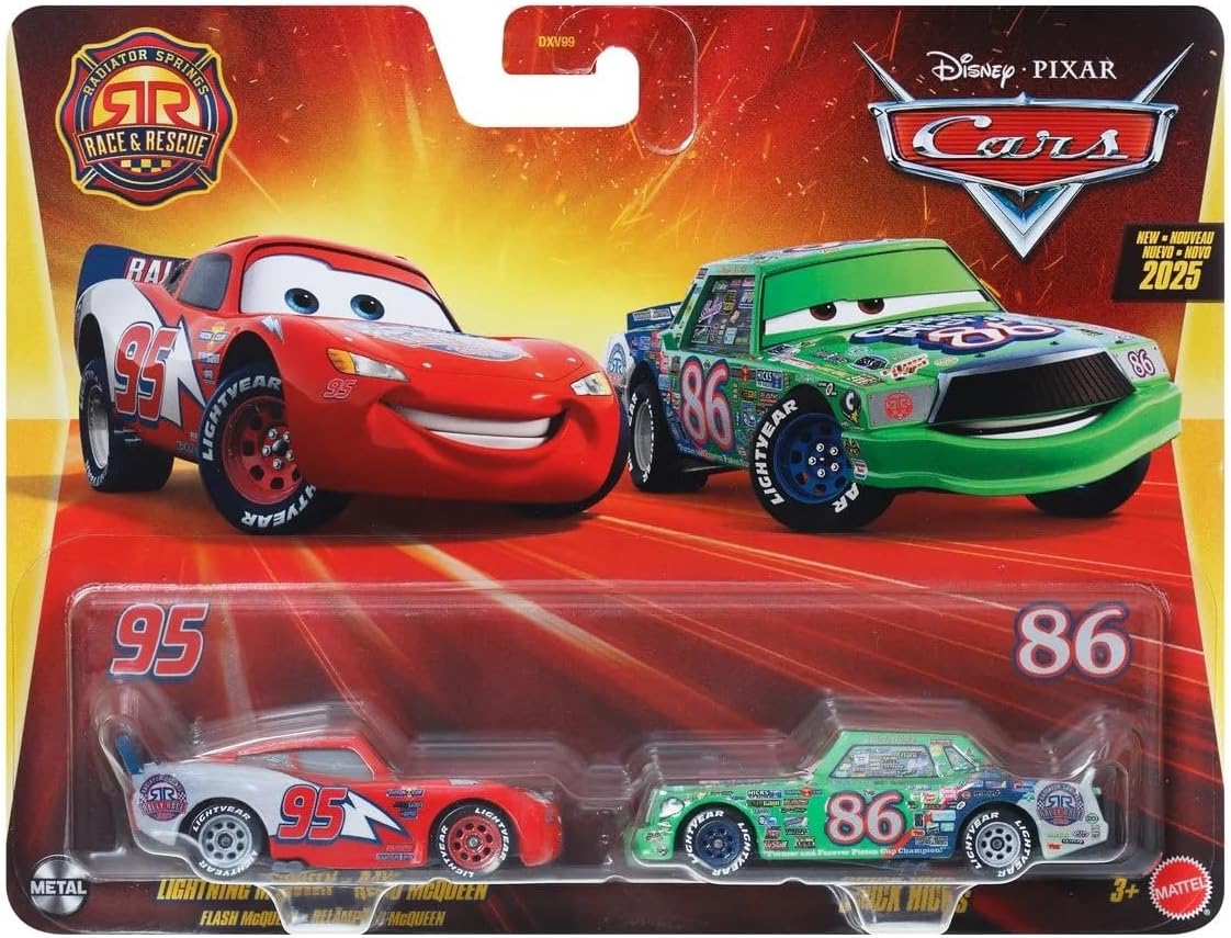 Disney Cars - 2 Pack Lighting Mcqueen & Chick Hicks