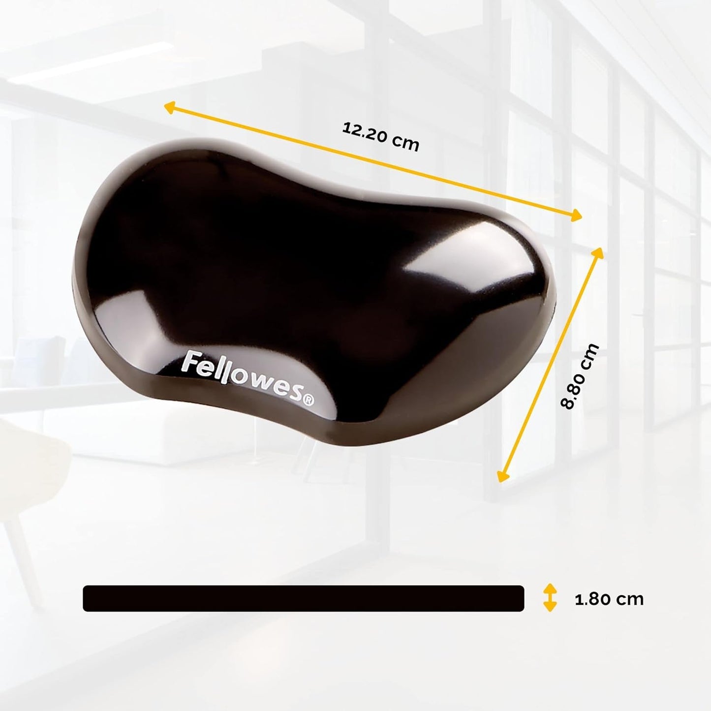 Fellowes Wrist Rest - Crystals Gel Wrist Rest with Non Slip Rubber Base - Ergonomic Mouse Mat Wrist Support, Keyboard Wrist Rest for Computer, Laptop, Home Office Use