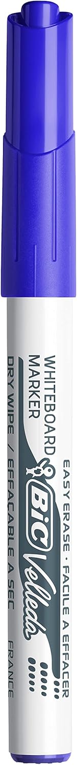 BIC VELLEDA 1741 Bullet Tip Pocket Cetone Whiteboard Marker 1.5mm Blue (Box 12