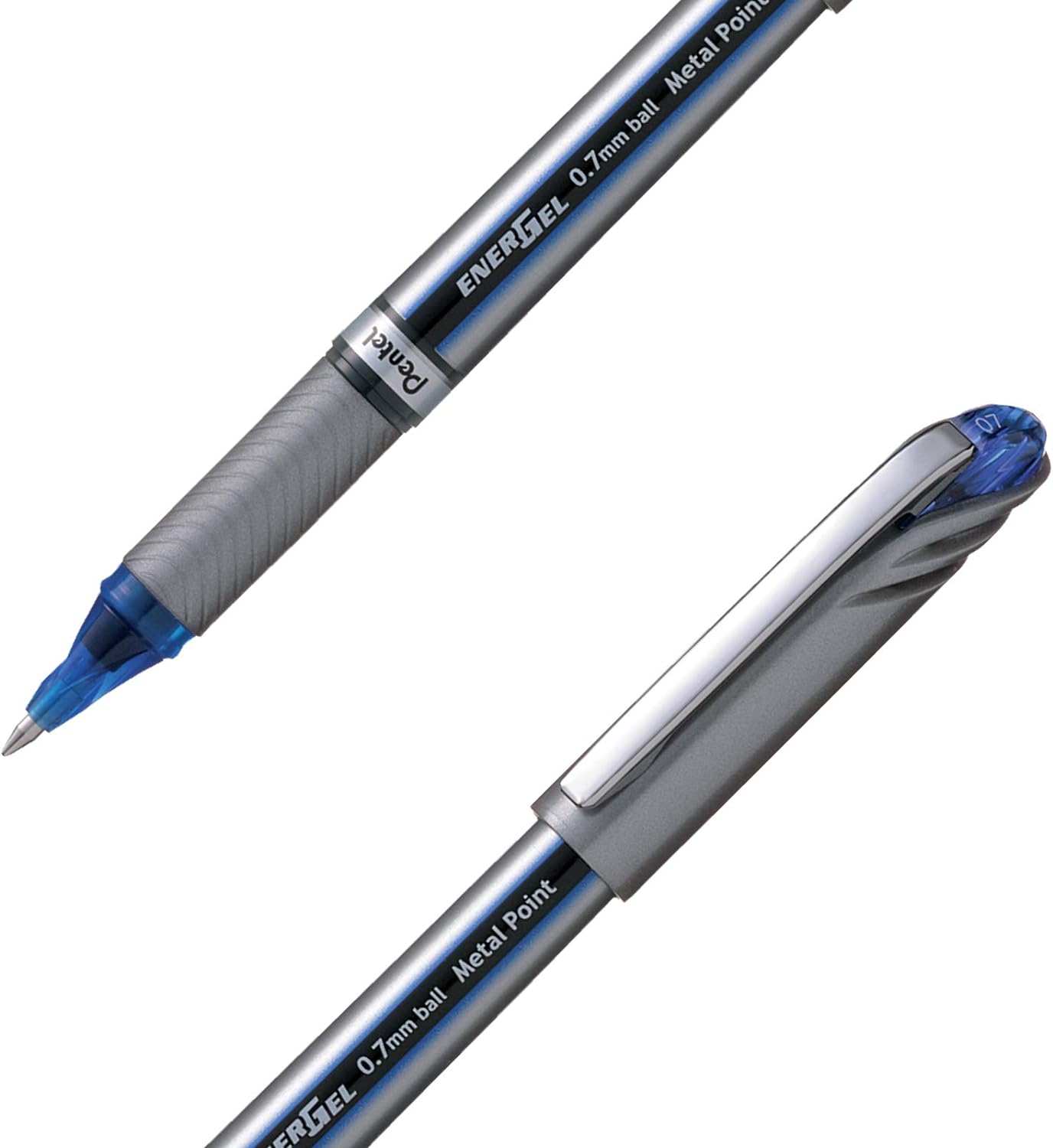 Pentel Energel Plus Roller Ball Pen (Medium) - Blue (Pack of 12