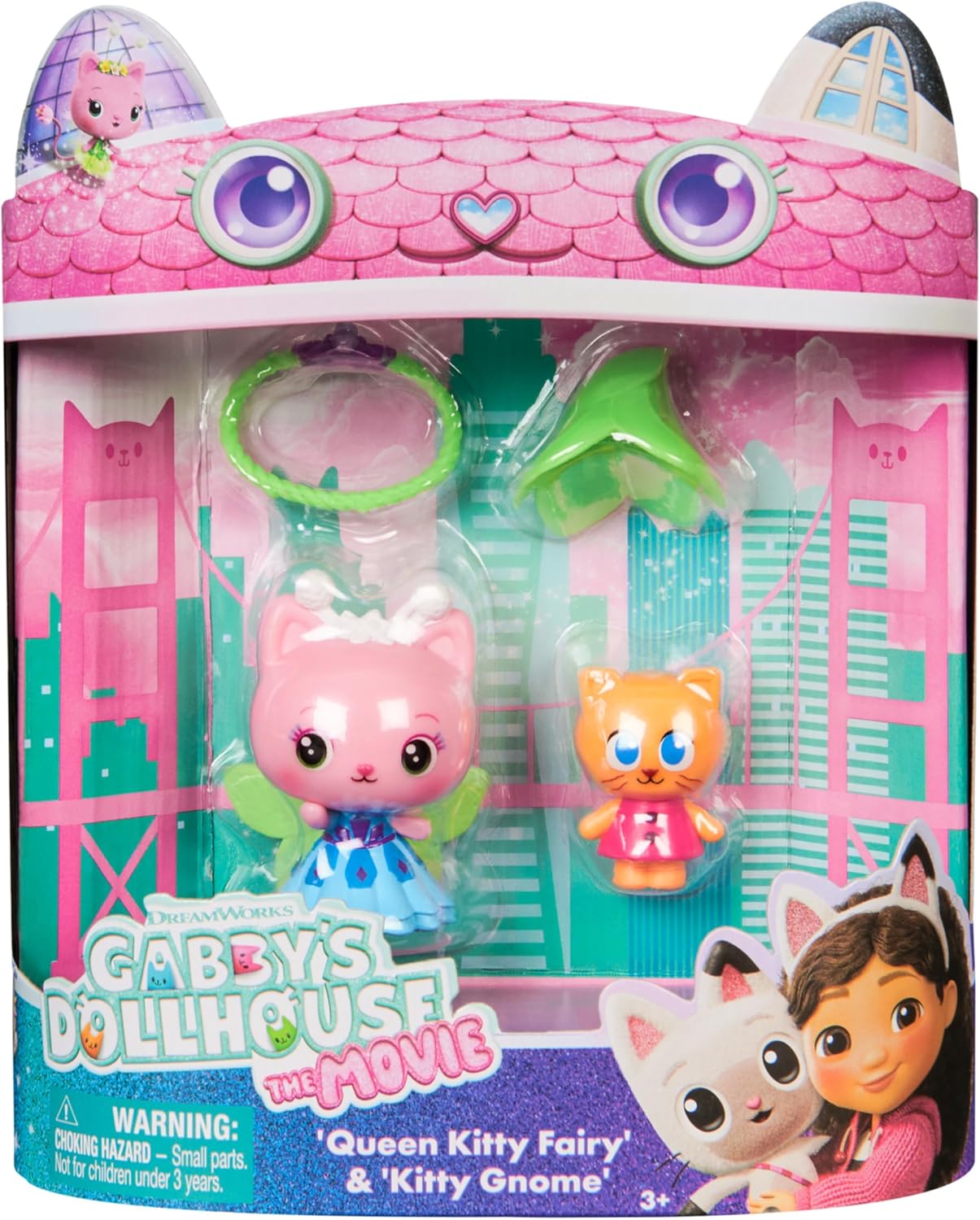 Gabby's Dollhouse: The Movie, Queen Kitty Fairy and Kitty Gnome, Toy Figures with 2 Accessories, Kids Toys for Girls and Boys Ages 3 and Up