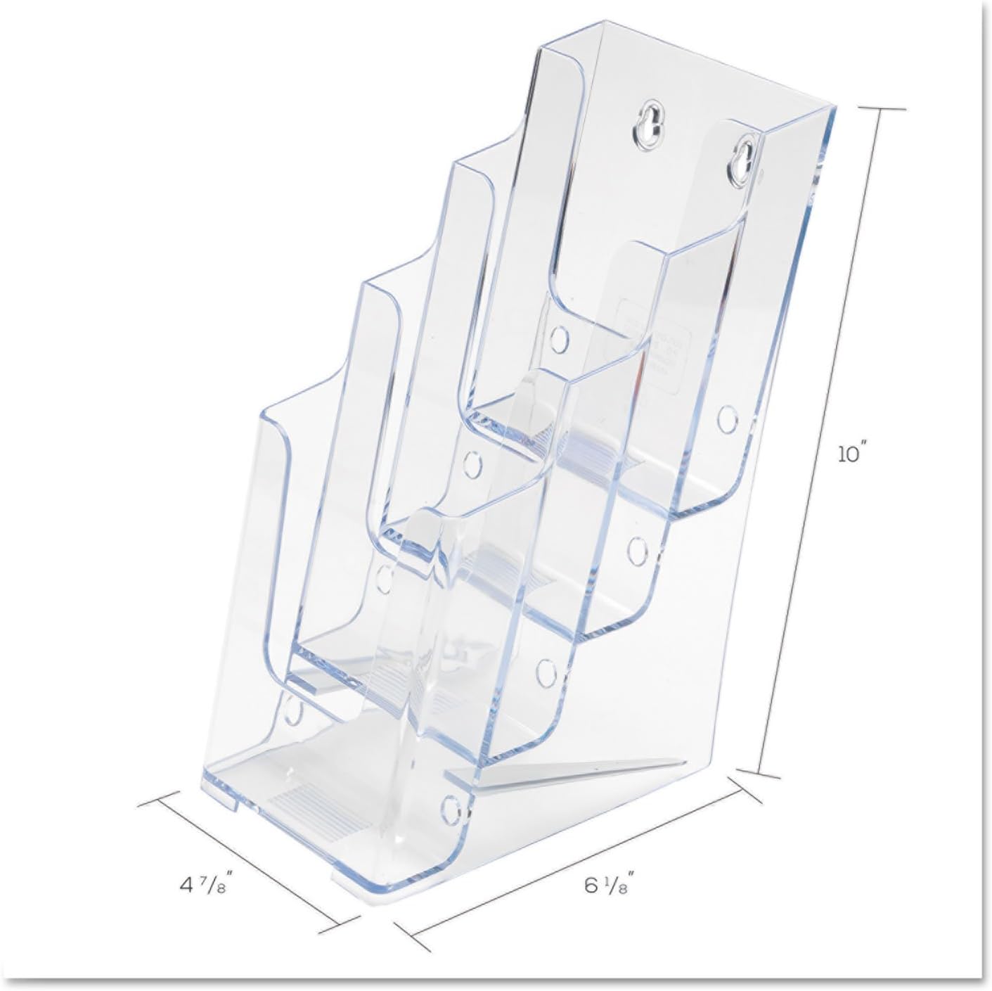 Deflect-o 77701 - Soporte de pared o mesa para folletos (4 niveles, 1/3 de A4), transparente