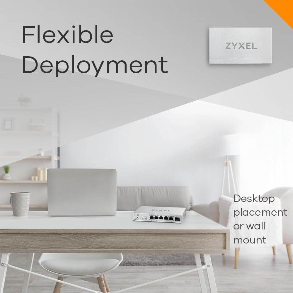 Zyxel 5-Port 2.5G Multi-Gig Unmanaged Switch | 1 x 10G SFP+ | Desktop/Wall Mount
