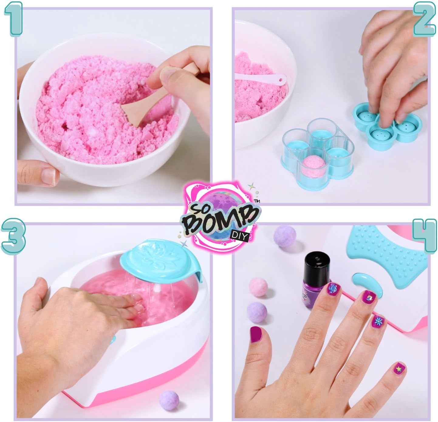 So Bomb DIY Hand Spa & Nail Salon, Make Your Own Bath Bombs, Create a Real Spa Experience at Home! Real Bubbling Hand Bath, So Relaxing!