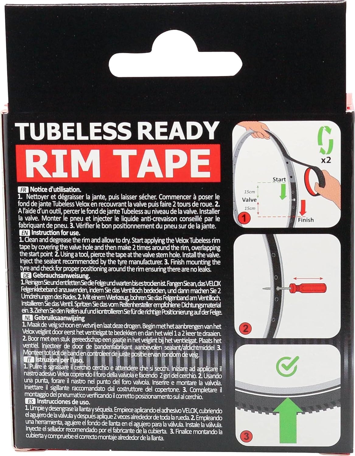 Velox Jantex Tubeless Rim Tape, Black