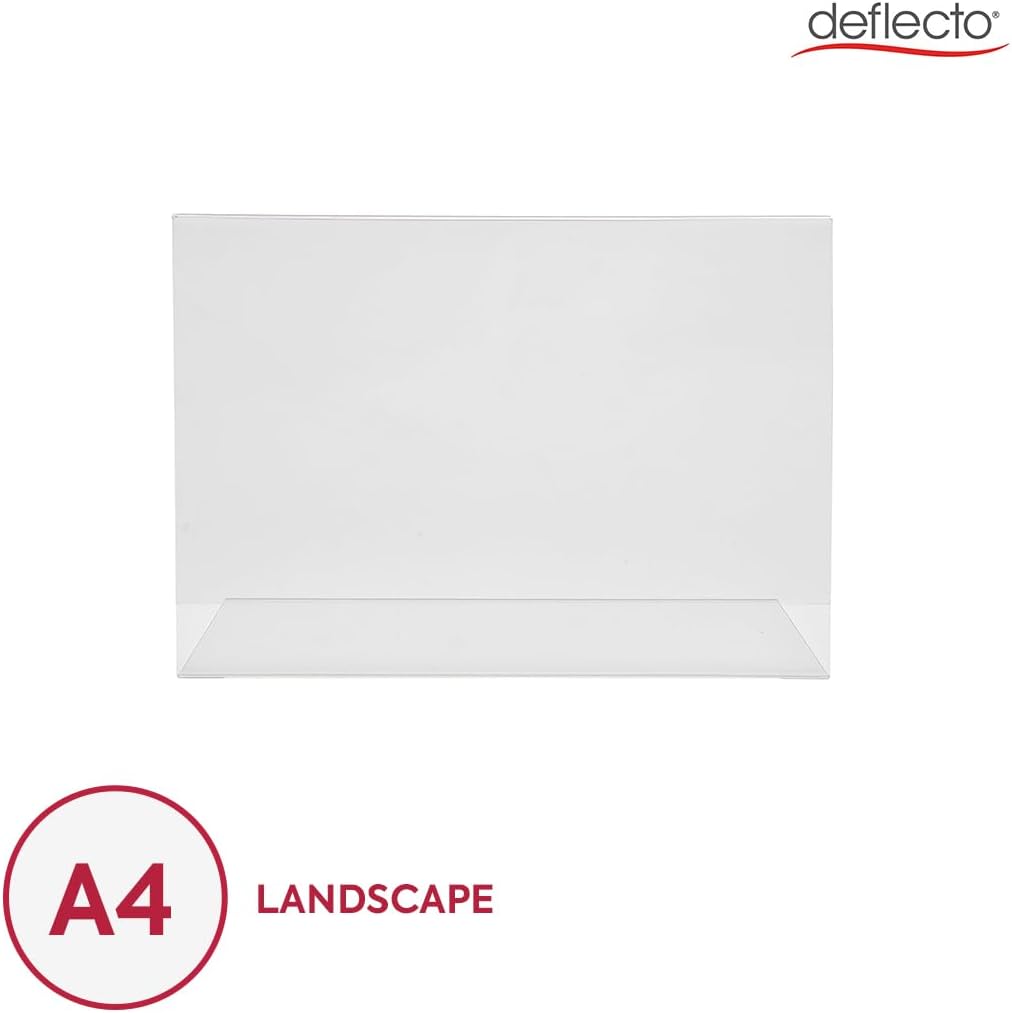 Deflecto A4 Portrait Slanted Sign Holder - A4 Plastic Display Stand - A4 Menu Holders - Stands for Display - Leaflet Display Stands - Display Stand A4 Poster Holder A4 - Portrait 1