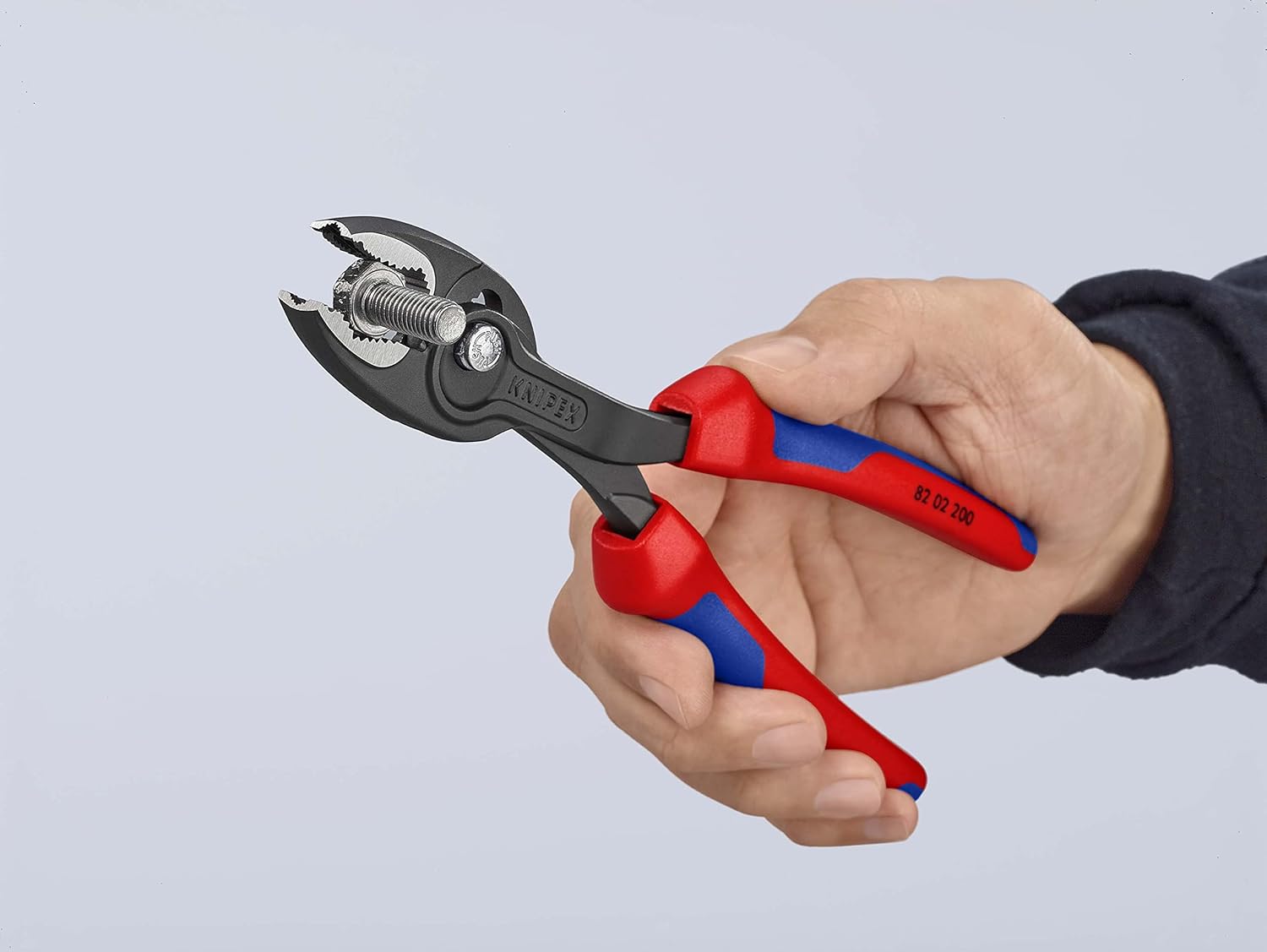 Knipex TwinGrip Slip Joint Pliers black atramentized, with multi-component grips 200 mm 82 02 200 & Electronic Super Knips® burnished, with multi-component grips 125 mm 78 61 125