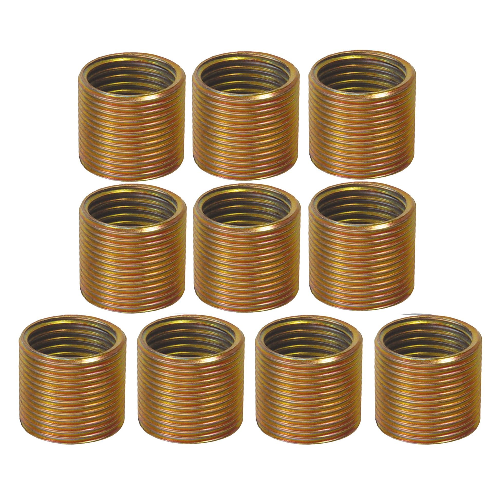 Cyclus Tools Crank Arm Pedal Thread Repair Bushes, Pack of 10 (9/16"), Gold (Right Hand Thread