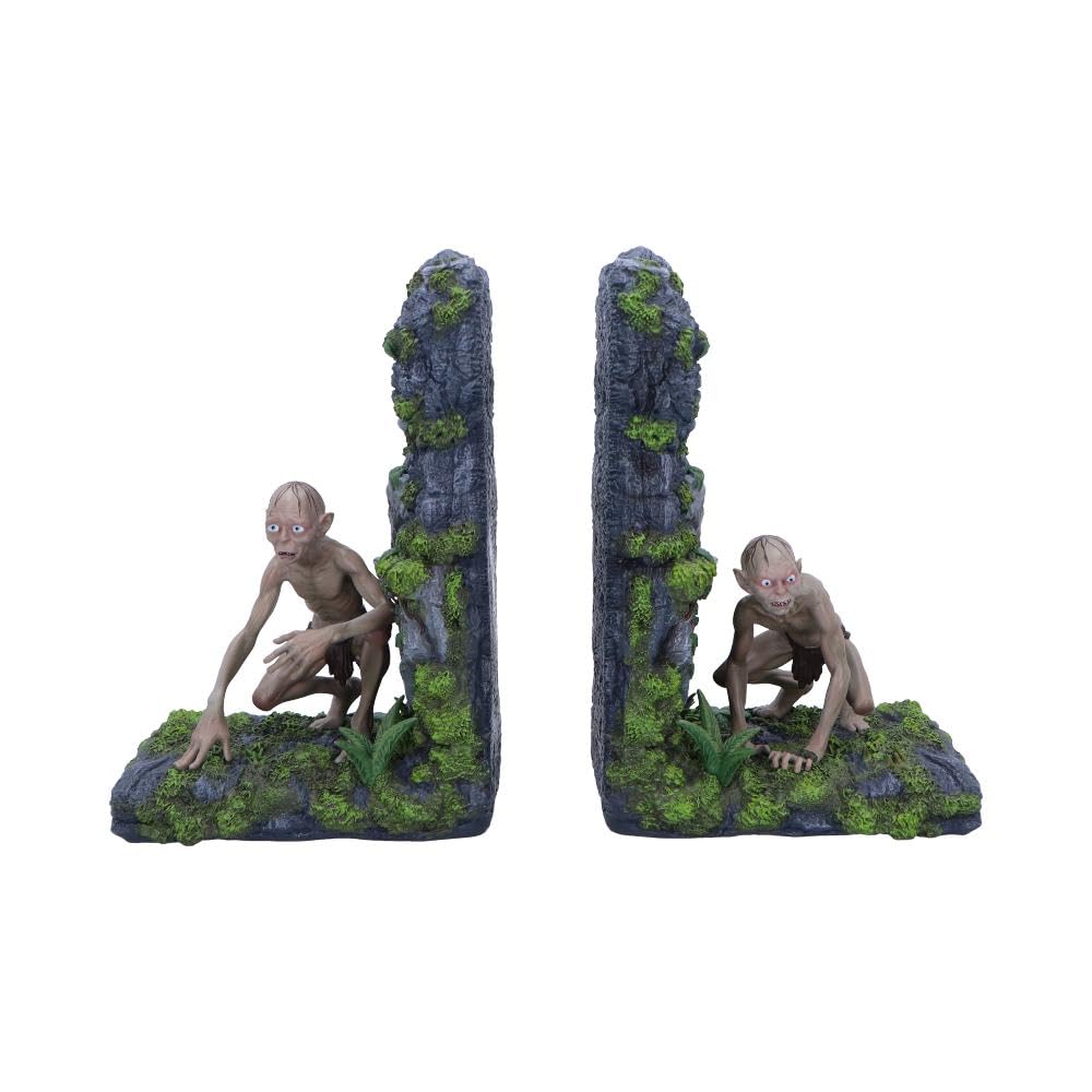 Nemesis Now Herr der Ringe Gollum & Smeagol Buchstützen, ikonische Tolkien-Figuren-Skulpturen, Mittelerde, Heimdekoration, offizielles Sammlerstück