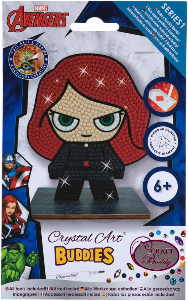 Black Widow Marvel Crystal Art Buddies Kit