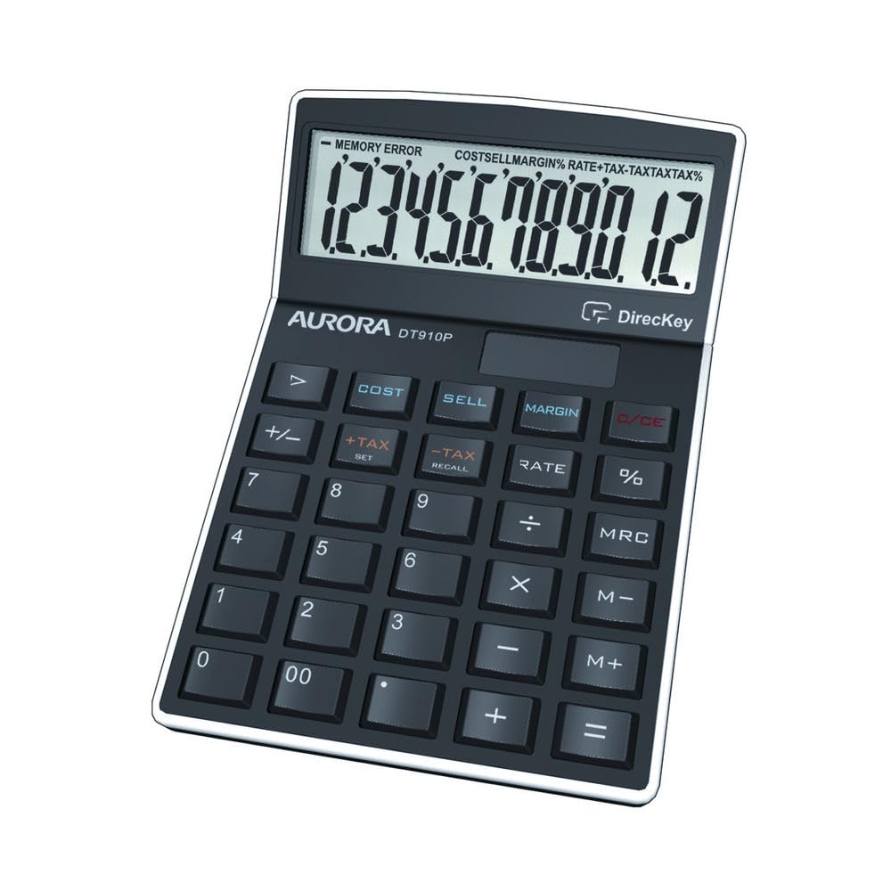 Aurora DT910P Desk Calculator - Black